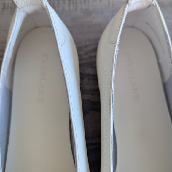 Everlane Womens 6 The Day Glove Classic Minimalist Leather Flats in Canvas White - Picture 3 of 8